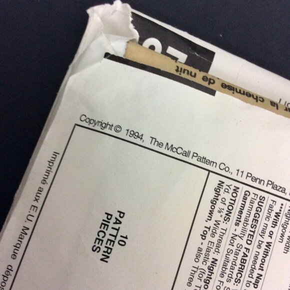 McCalls Stitch N Save 7387 Childs Pajamas & Gown Sewing Pattern XS S Uncut - Picture 4 of 4